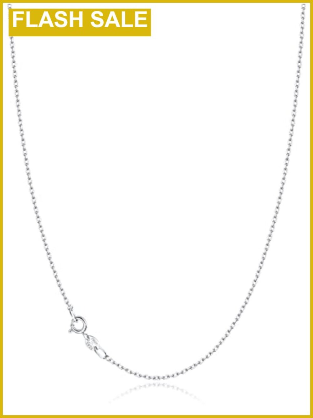 18k Gold Plated 925 Sterling Silver Chain Necklace Women 1mm Cable Chain